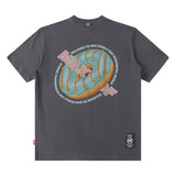 Men T Shirt Vintage Donut Print T-shirt Men and Women Hip Hop