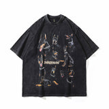 Men T Shirt Retro Style Personality Printed Short-Sleeved T-shirt Men and Women Couple Loose