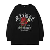 Men Long Sleeve Shirt round Neck Sweater Men's Spring and Autumn Loose Long Sleeve T-shirt Women's Coat