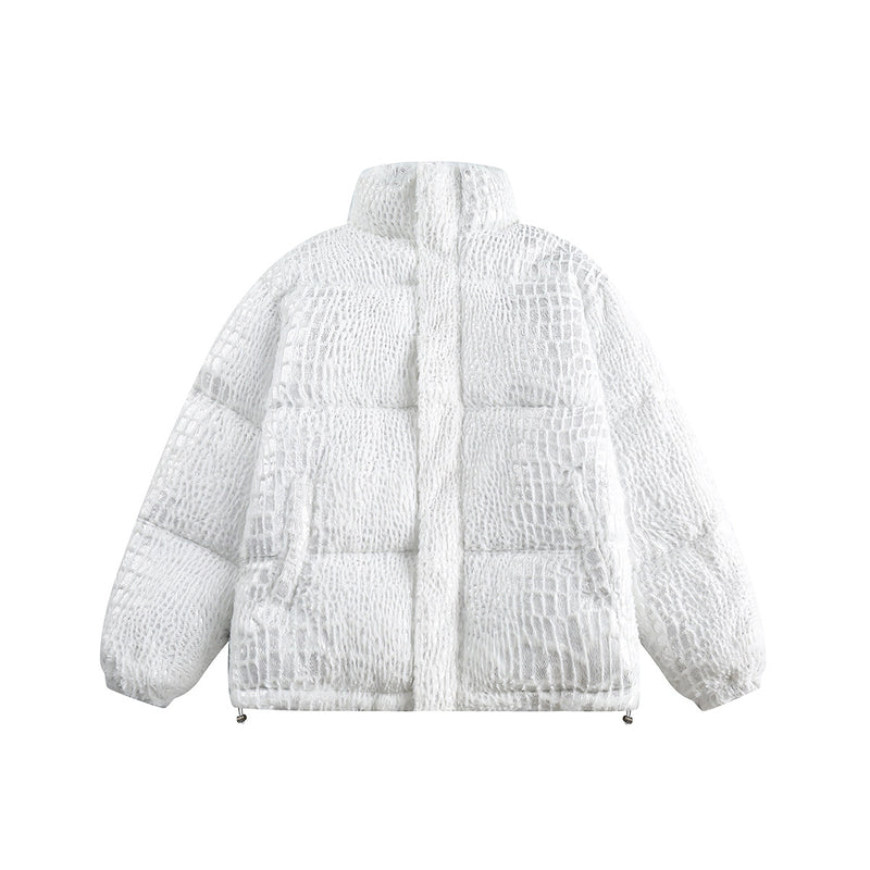 Unisex Jacket Winter Suede Embossed Bread Coat for Women