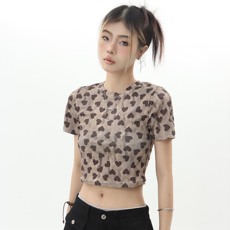 Women T-shirt Printed Short-Sleeved T-shirt Niche Casual Girls Summer