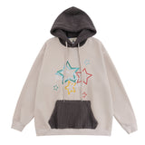 Men Hoodie Five-Pointed Star Embroidered Hoodie