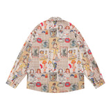 Men Long Sleeved T Shirt Printed Shirt Spring and Autumn Long Sleeve Casual Loose Men's Ins