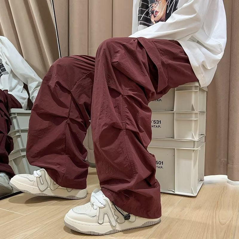 Men Sweatpants Overalls Men's Autumn Wide Leg Parachute Soldier Pants Loose