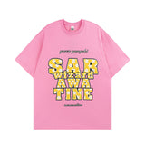 Men T Shirt Sweet Cool Foam Printed Couple Short Sleeve T-shirt Men's Casual