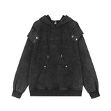 Men Hoodie Washed Old Hooded Sweater Men's Loose Casual