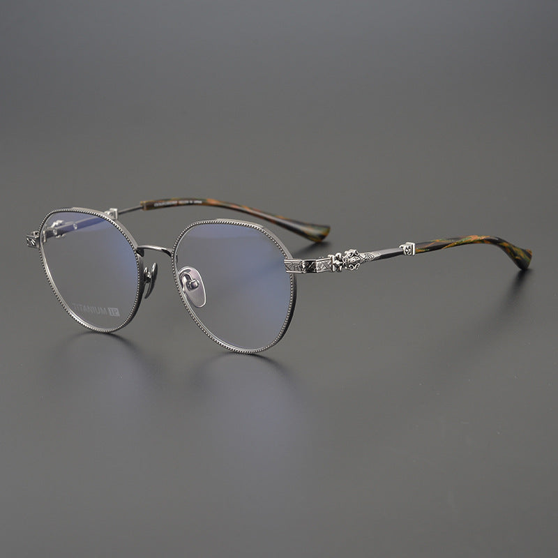 CHH Chrome Hearts Glasses Pure Titanium Vintage Carved Anti-Blue Myopia Glasses Frame