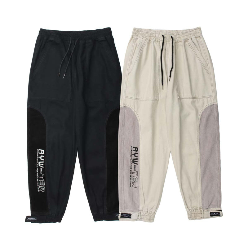 Unisex Pants Autumn Embroidery Velcro Trousers