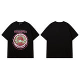 Men T Shirt Kitten Print Short Sleeve T-shirt Hip-Hop Street Loose