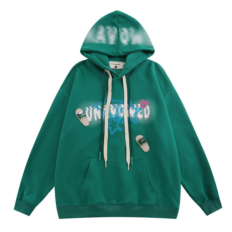 Men Hoodie Hip Hop Fun Style Letter Inkjet Printed Hoodie