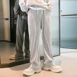 Men Sweatpants Trendy Autumn Loose Striped Straight Wide-Leg Pants