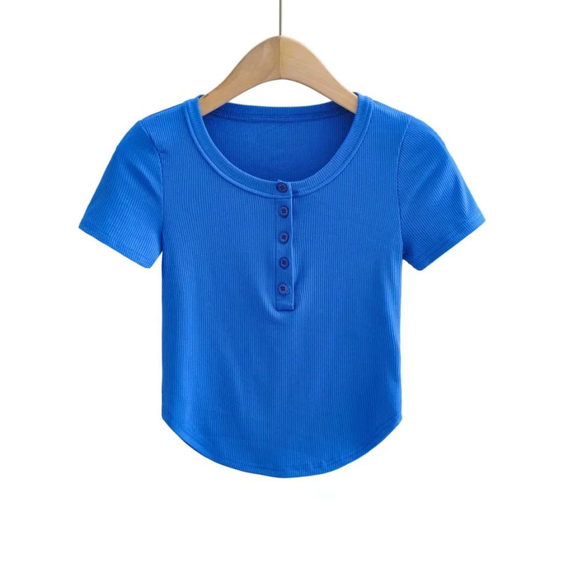 Women T-Shirt Short Sleeve Thread T-shirt Top