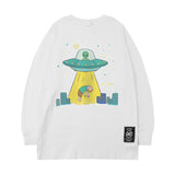 Men Long Sleeve Shirt Alien Printed Long Sleeve T-shirt Men and Women Autumn Couple's Tops