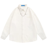 Men Long Sleeved T Shirt Simple Style Long Sleeve Shirt Men's Ins Loose Lapels Shirt Fashion