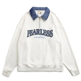 Men Fleece Lined Hoodie Multicolor Hoodie Men's Ins Loose Letter Embroidery Polo Top