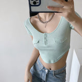 Women T-Shirt Short Sleeve Tight T-shirt Top