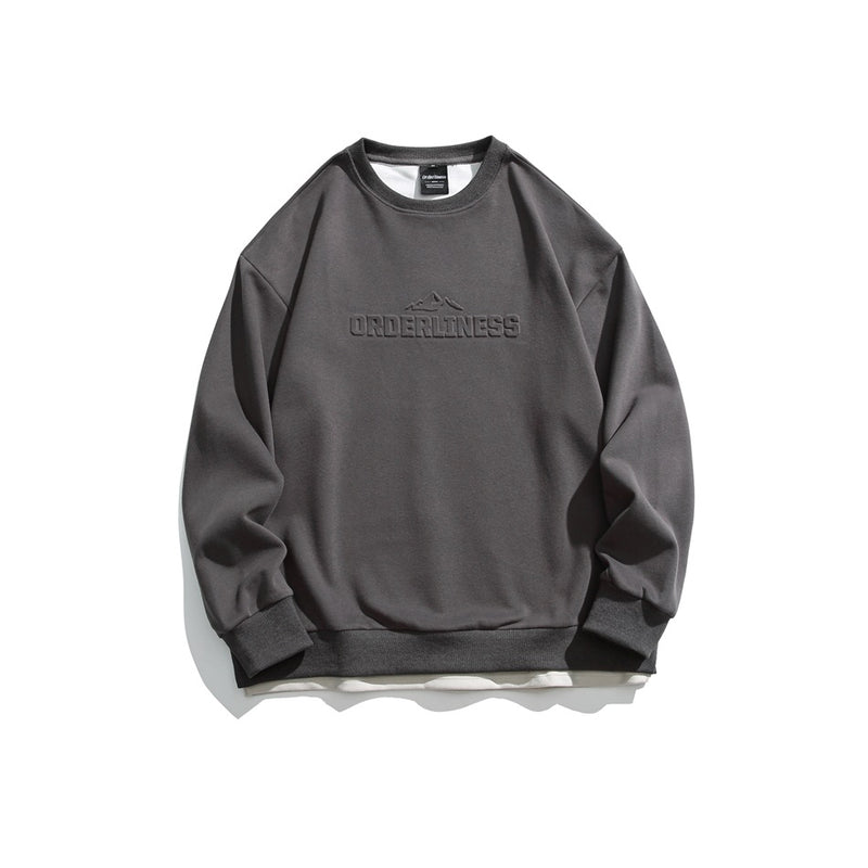 Unisex Hoodie Vintage University Style Printed Loose round Neck Sweater