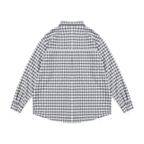 Men Long Sleeve T Shirt Plaid Letter Print Hollow out Long Sleeve Shirt Loose Casual Shirt