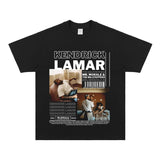 Kendrick Lamar T Shirts Cotton Hip Hop Rap Loose Short Sleeves