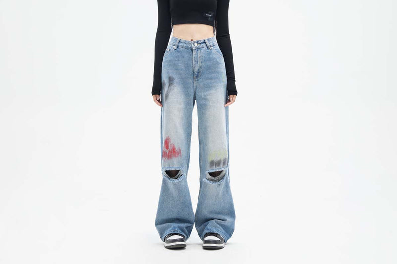 Unisex Pants Women's Straight Jeans