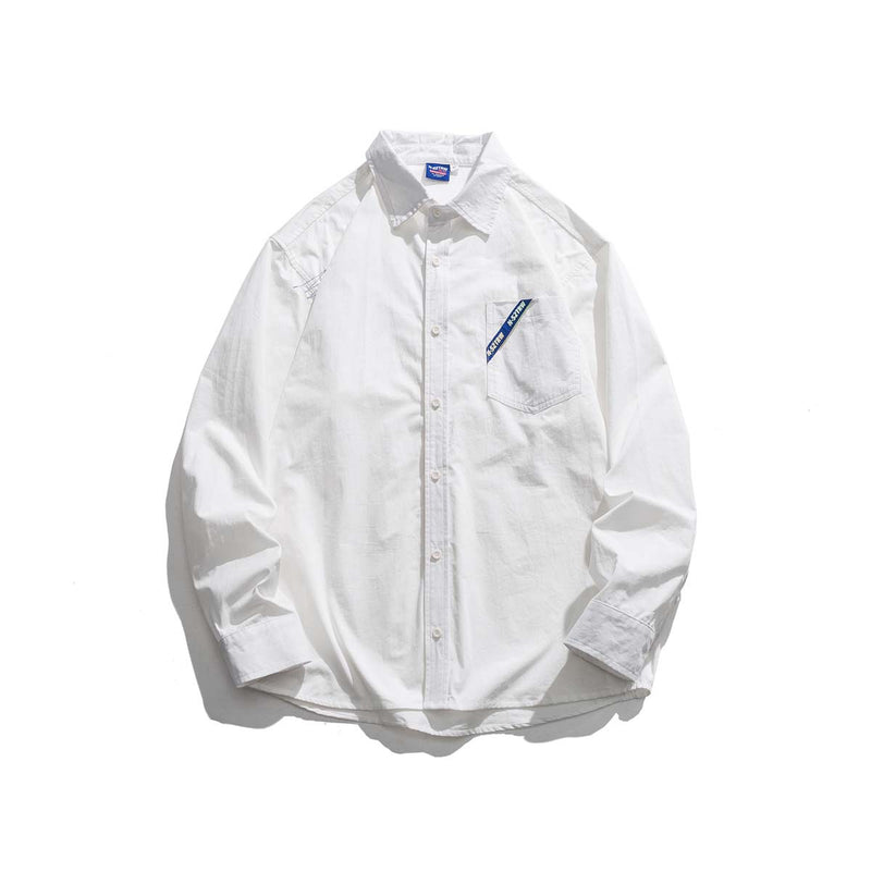 Unisex Jacket Autumn Plain Embroidered Long Sleeve Shirt