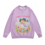 Men Hoodie Animal Lamb Oil Painting Printed Crew Neck Sweatshirt