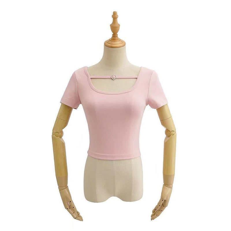 Women T-Shirt Short-Sleeved T-shirt Women's Summer Slim-Fit Crop-Top