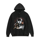 Unisex Vintage Hoodie Vintage Print Wash Hoodie