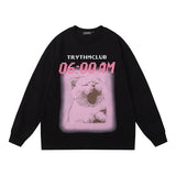 Men Long Sleeve Shirt Long Sleeve T-shirt Retro Loose Long Sleeve Men and Women