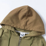 Men Fleece Lined Hoodie Fall/Winter Hoodie Men's Gradient Letter Embroidery Zipper Jacket