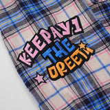 Men Long Sleeved T Shirt Plaid Long Sleeve Shirt Men's Spring and Autumn Loose Shirt Letter Embroidery Casual