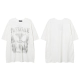 Men T Shirt Hiphop Street Retro Printed Couple Short Sleeve T-shirt Men and Women