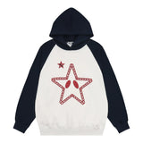 Men Hoodie Stitching Raglan Sleeve Hooded Sweater Men's Long Sleeve Pullover Hoodie