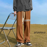 Men Sweatpants All-Match Loose Wide Leg Leisure Straight Sports Pants