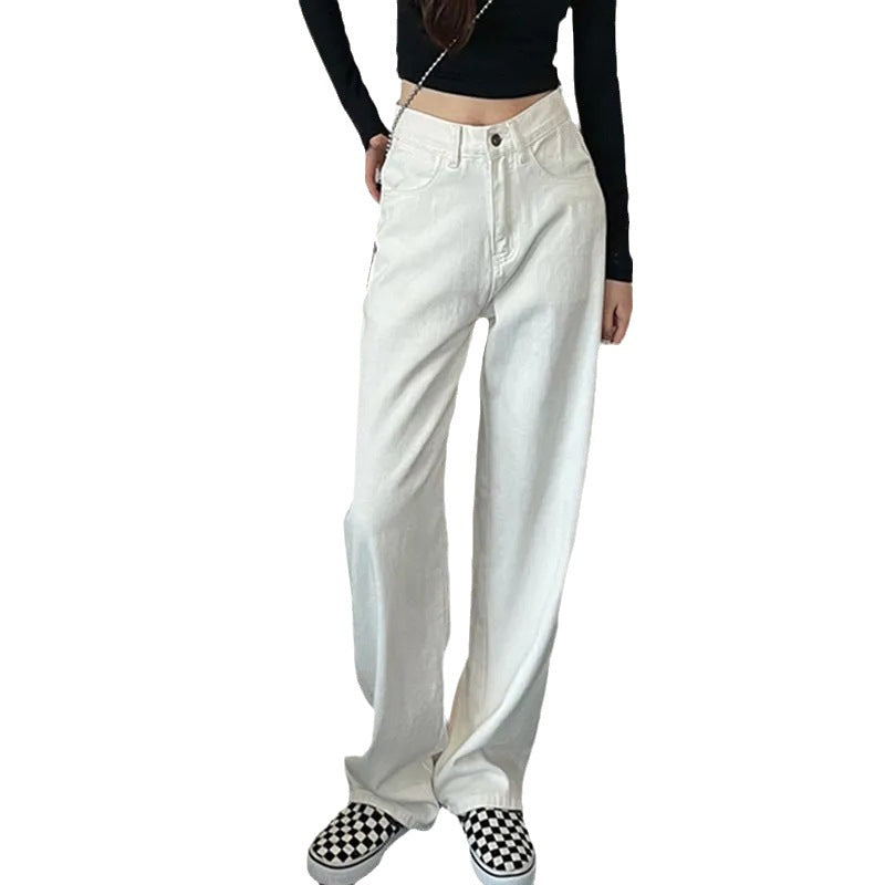 Palazzo Pants Straight Jeans Women's Spring/Summer High Waist Loose Drooping
