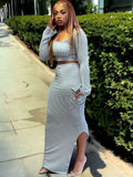 Women Co-Ord Set T-shirt Top Long Skirt Casual Suit