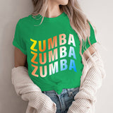 2024Zumba Letter Printed T Shirt Streetwear Funny Tshirt