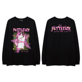 Men Long Sleeve Shirt Puff Print Couple Long Sleeve T-shirt Loose Men and Women