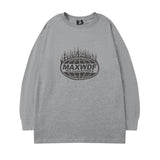 Men Long Sleeve Shirt Logo round Neck Long Sleeve T-shirt Men and Women Street Hip Hop Couple