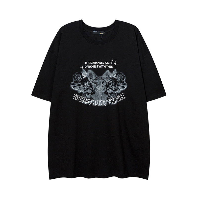 Men's T Shirt Short-Sleeved T-shirt Men's and Women's Spring and Summer Loose Vintage