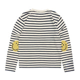 Kapital T Shirt Pingtian Hehong Arm Smiling Face Crew Neck Casual Cotton Striped Long Sleeved T-shirt