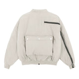 Men Cotton Padded Jacket Men's Casual Multi-Zip Coat Cotton Coat Loose Jacket