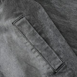 Men Denim Jacket Washed Distressed Denim Jacket Workwear Jacket