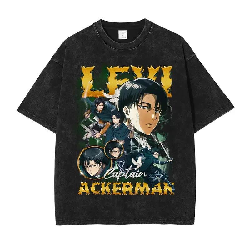 Mikasa Ackerman T Shirts Vintage Washed Anime Attack