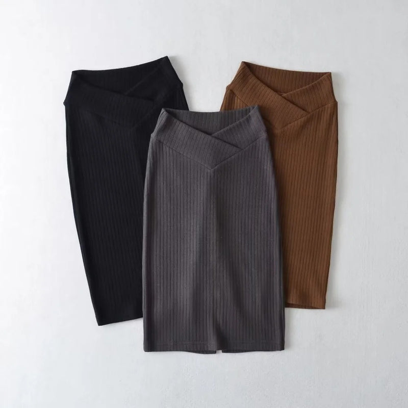 Women Skirt Knitted Dress Women's Spring and Autumn Skirt
