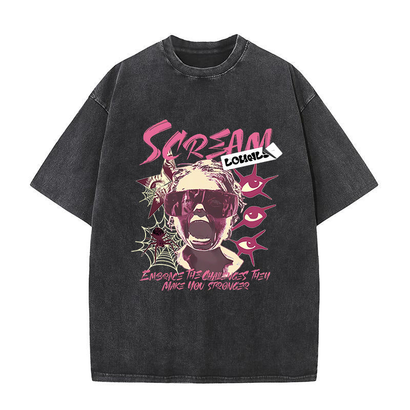 2024Letter Scream Printed T-shirts For Women Men