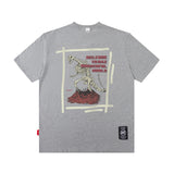 Men T Shirt Loose T-shirt Trendy Printed Short Sleeve Men's Summer