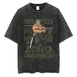 Large Washed Retro Street Men's and Women's Hip-hop Anime