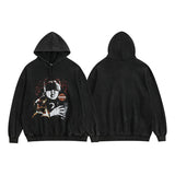 Unisex Vintage Hoodie Vintage Print Wash Hoodie
