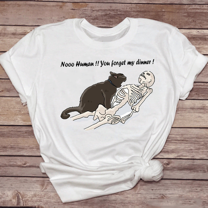 Printed Crew Neck Top Short Sleeve T-Shirt Women's
